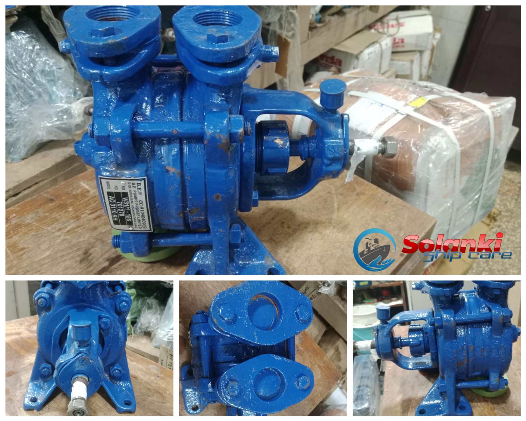 Marine Pump supplied to onboard vessel as per IMO / SOLAS / class requirements by Solanki Ship Care.